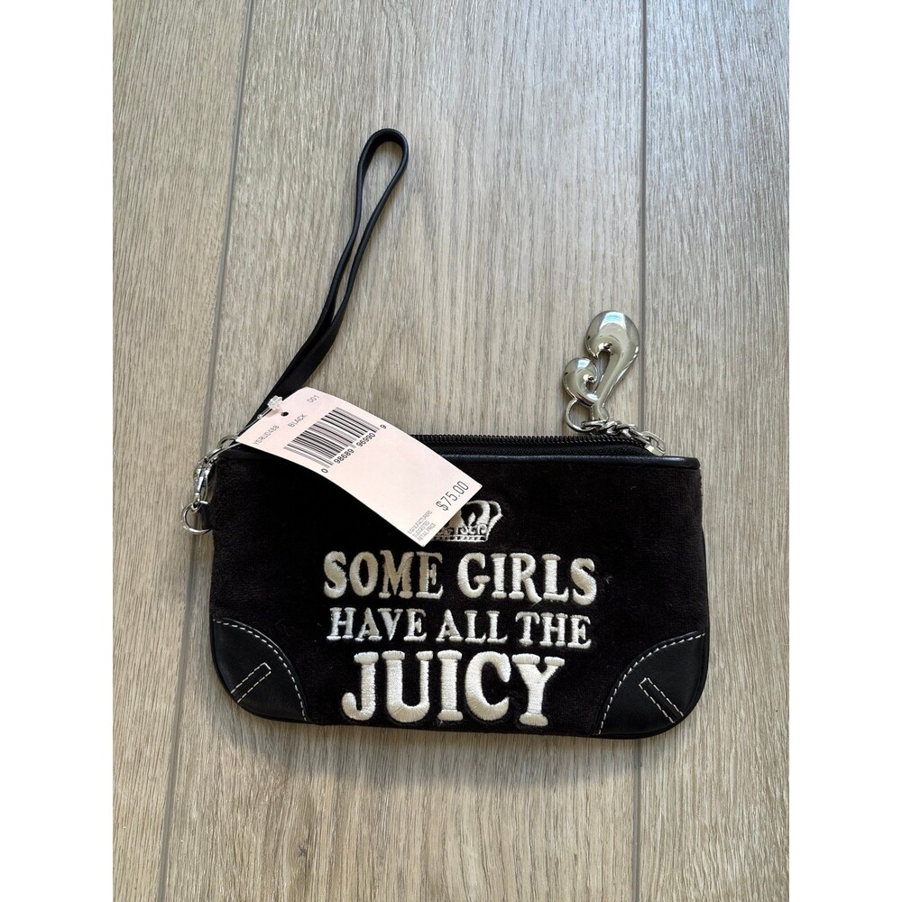 Vintage Juicy Couture Wristlet Wallet | Y2K Era Black NWT Deadstock Festival 90s